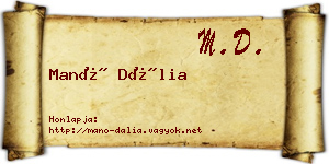 Manó Dália névjegykártya